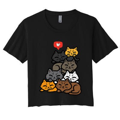 Cat Pile Heart Kawaii Kitten Anime Crop Top