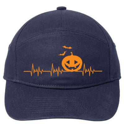 Carved Pumpkin Halloween Heartbeat Nurse Meaningful Gift 7-Panel Snapback Hat