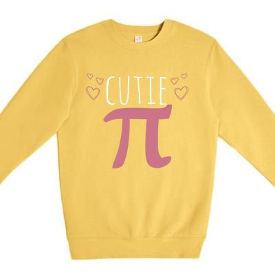 Cutie Pi Hearts Happy Pi Day Gift For Moth Lovers Premium Crewneck Sweatshirt