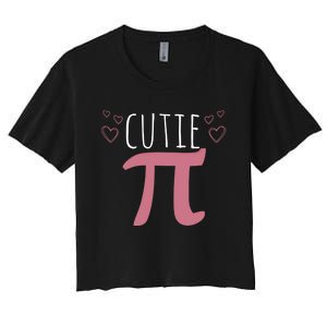 Cutie Pi Hearts Happy Pi Day Gift For Moth Lovers Women's Crop Top Tee