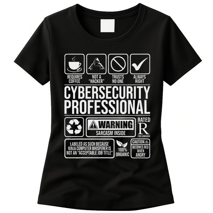 Cybersecurity Professional Hacker Certified Tech Security Women's T-Shirt