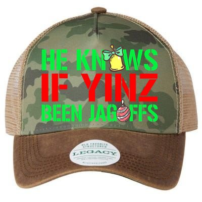 Christmas Pittsburghese He Knows If Yinz Been Jagoffs Legacy Tie Dye Trucker Hat