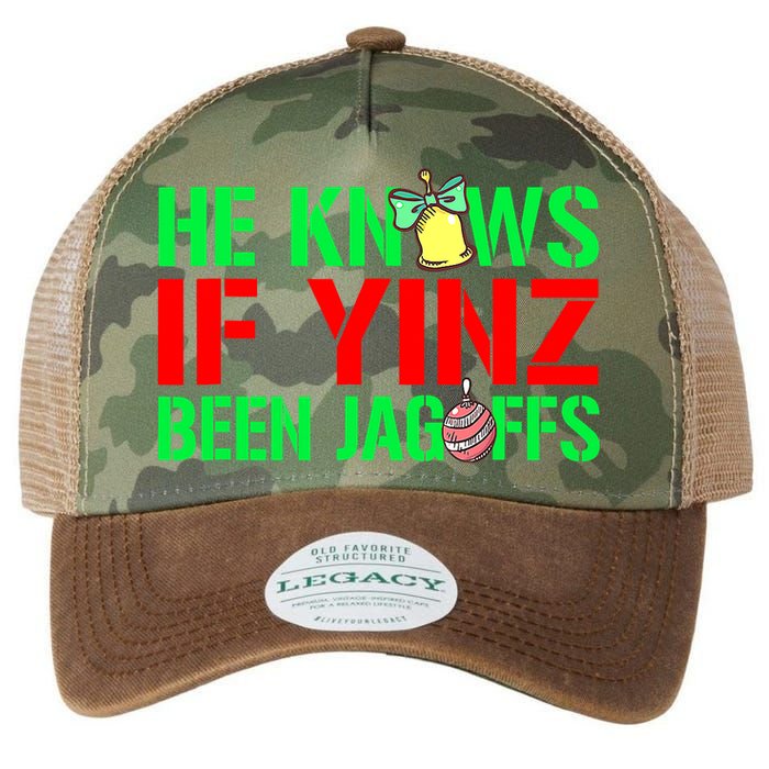Christmas Pittsburghese He Knows If Yinz Been Jagoffs Legacy Tie Dye Trucker Hat