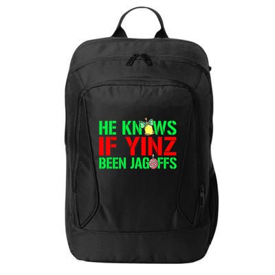 Christmas Pittsburghese He Knows If Yinz Been Jagoffs City Backpack
