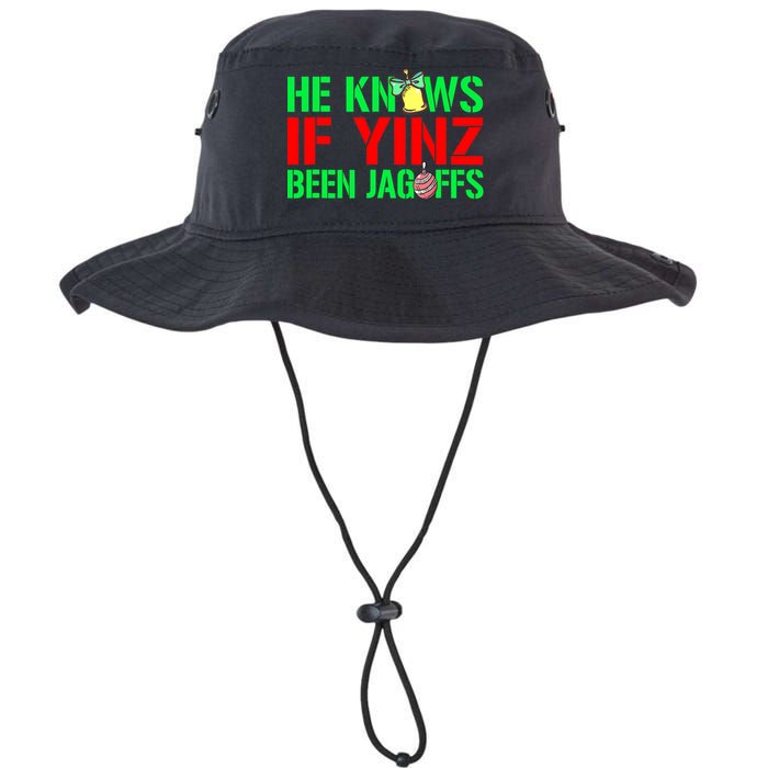 Christmas Pittsburghese He Knows If Yinz Been Jagoffs Bucket Hat