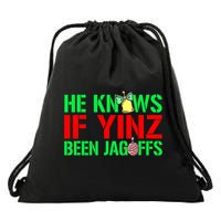Christmas Pittsburghese He Knows If Yinz Been Jagoffs Drawstring Bag