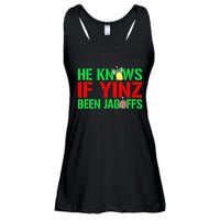 Christmas Pittsburghese He Knows If Yinz Been Jagoffs Ladies Essential Flowy Tank