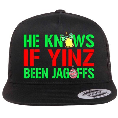 Christmas Pittsburghese He Knows If Yinz Been Jagoffs Flatbill Hat
