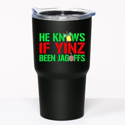 Christmas Pittsburghese He Knows If Yinz Been Jagoffs Tumbler