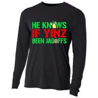 Christmas Pittsburghese He Knows If Yinz Been Jagoffs Cooling Performance Long Sleeve Crew
