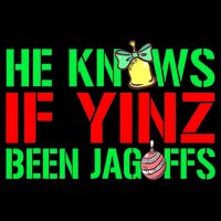 Christmas Pittsburghese He Knows If Yinz Been Jagoffs Youth Performance Sprint T-Shirt