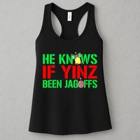 Christmas Pittsburghese He Knows If Yinz Been Jagoffs Womens Tank Top