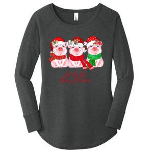 Christmas Pigs Ho Ho Ho Merry Christmas Christmas Farm Women's Perfect Tri Tunic Long Sleeve Shirt