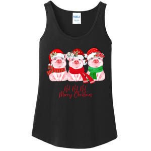 Christmas Pigs Ho Ho Ho Merry Christmas Christmas Farm Ladies Essential Tank