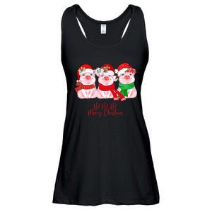 Christmas Pigs Ho Ho Ho Merry Christmas Christmas Farm Ladies Essential Flowy Tank