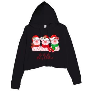 Christmas Pigs Ho Ho Ho Merry Christmas Christmas Farm Crop Fleece Hoodie