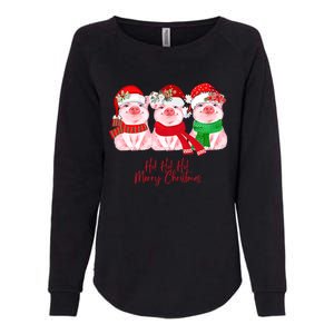 Christmas Pigs Ho Ho Ho Merry Christmas Christmas Farm Womens California Wash Sweatshirt