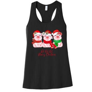 Christmas Pigs Ho Ho Ho Merry Christmas Christmas Farm Women's Racerback Tank