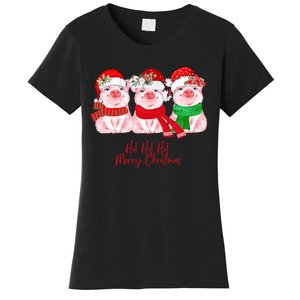 Christmas Pigs Ho Ho Ho Merry Christmas Christmas Farm Women's T-Shirt