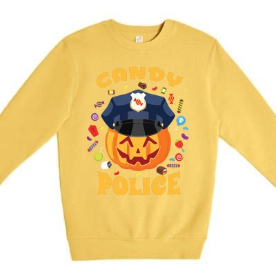 Candy Police Halloween Party Costume Security Funny Premium Crewneck Sweatshirt