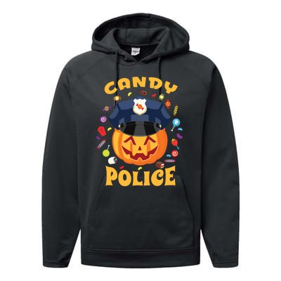 Candy Police Halloween Party Costume Security Funny Performance Fleece Hoodie