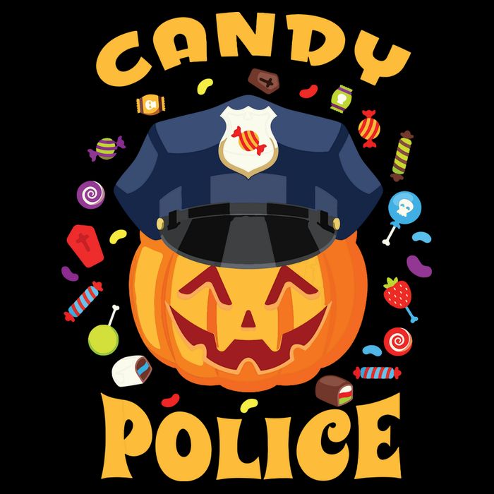 Candy Police Halloween Party Costume Security Funny Cooling Performance Crew T-Shirt