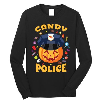 Candy Police Halloween Party Costume Security Funny Long Sleeve Shirt