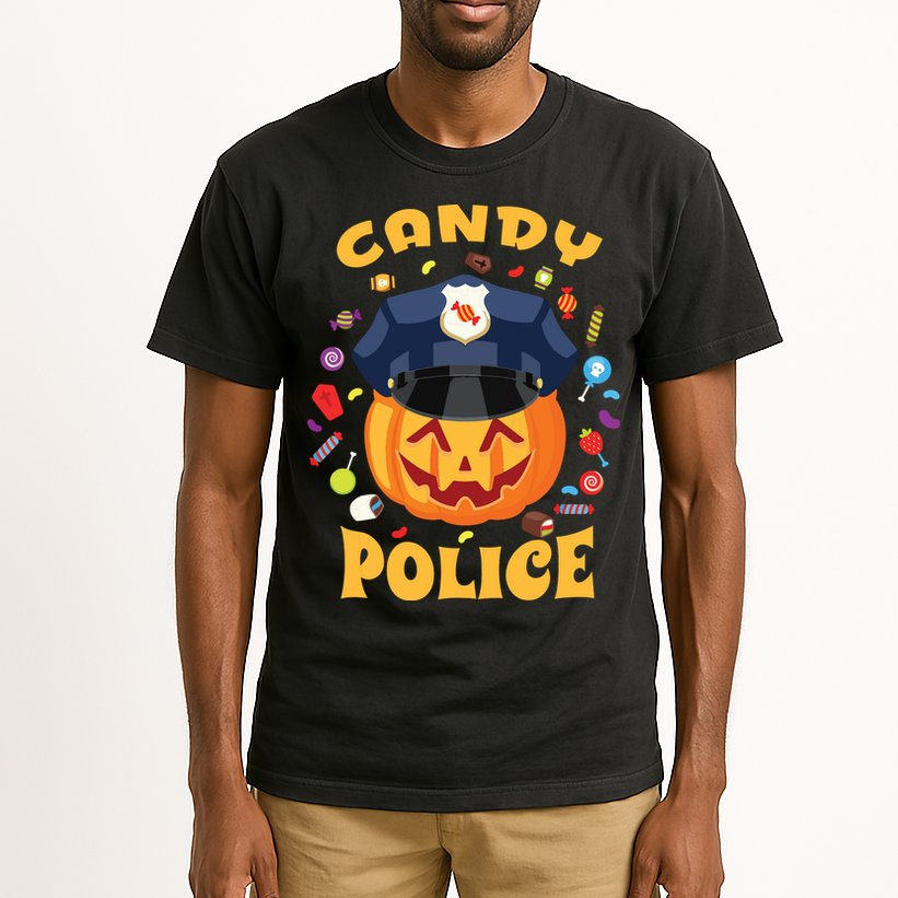 Candy Police Halloween Party Costume Security Funny Tall T-Shirt