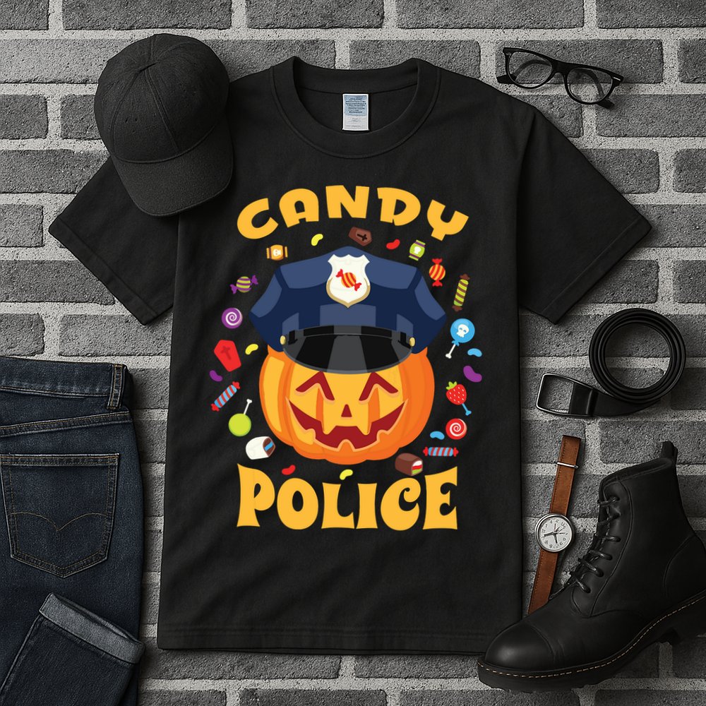 Candy Police Halloween Party Costume Security Funny Tall T-Shirt