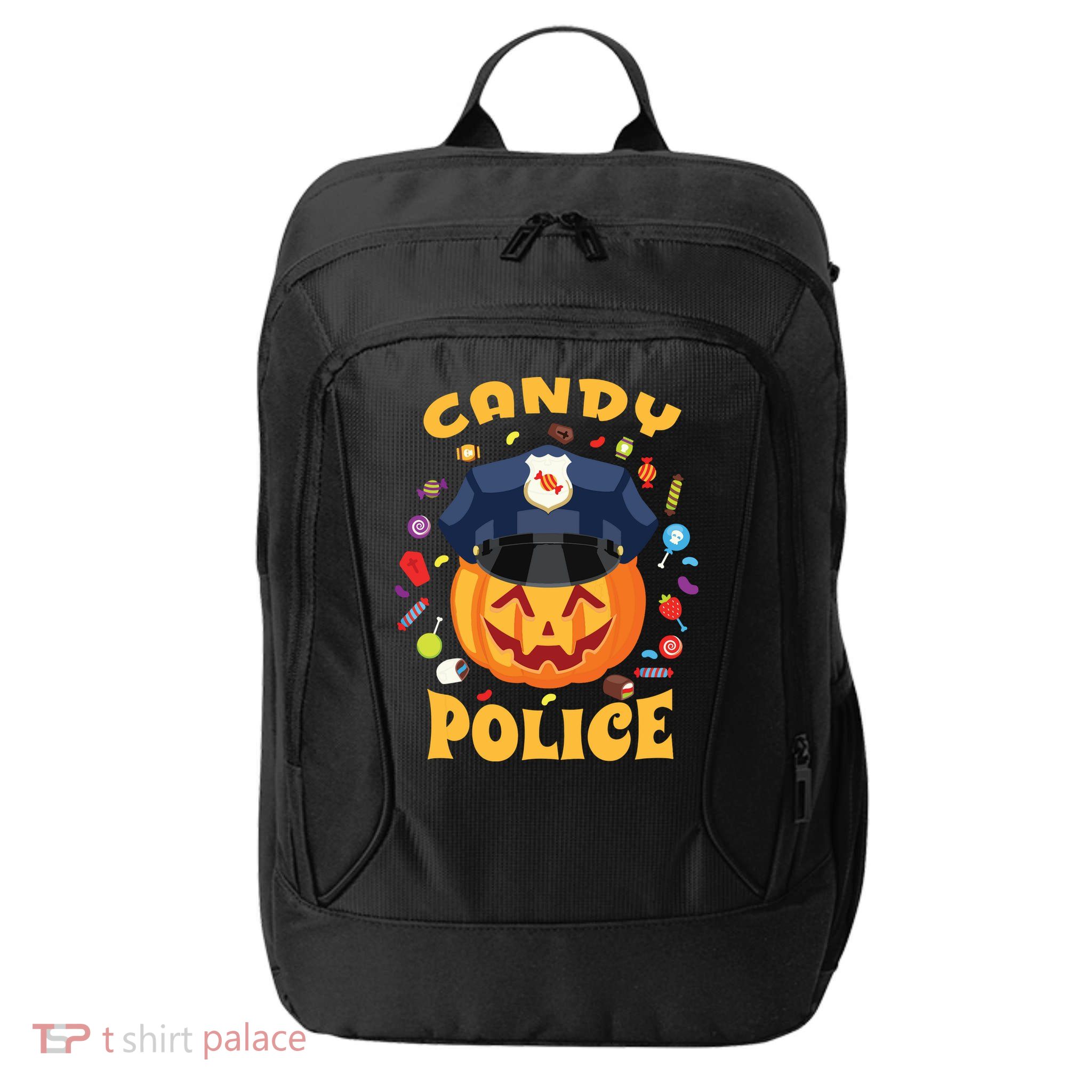 Candy Police Halloween Party Costume Security Funny City Backpack