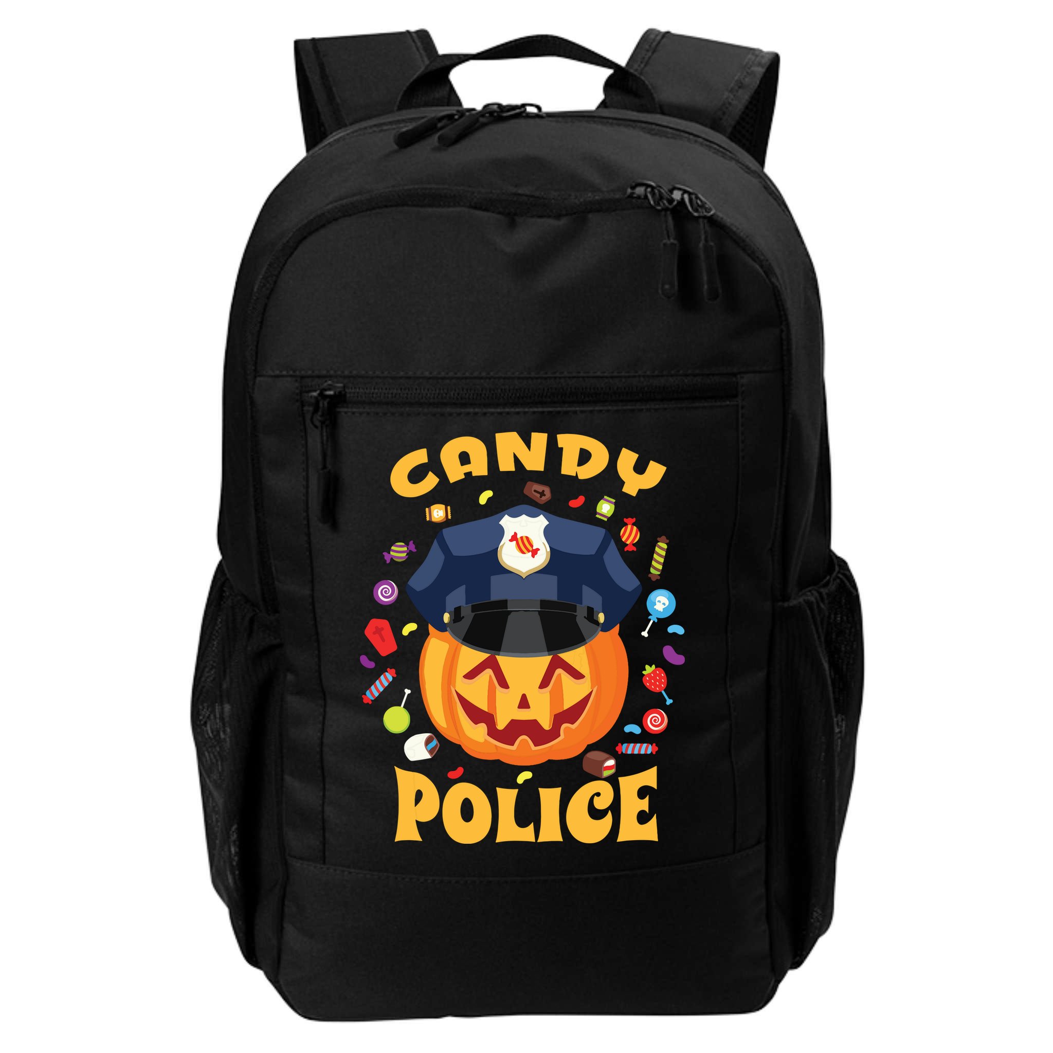 Candy Police Halloween Party Costume Security Funny Backpack