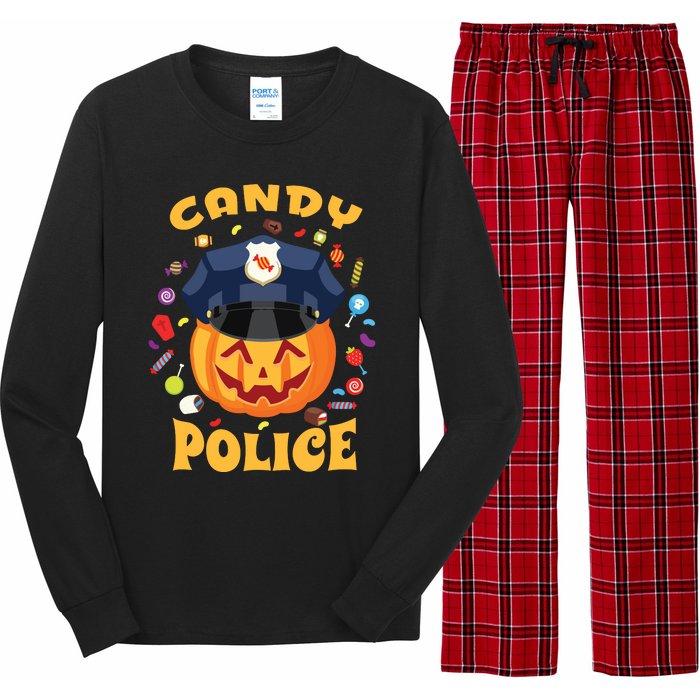 Candy Police Halloween Party Costume Security Funny Long Sleeve Pajama Set