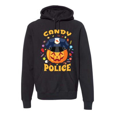 Candy Police Halloween Party Costume Security Funny Premium Hoodie