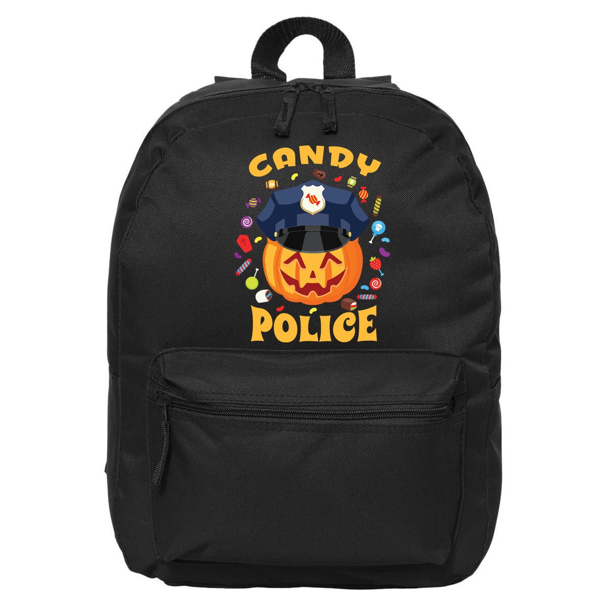 Candy Police Halloween Party Costume Security Funny 16 in Basic Backpack