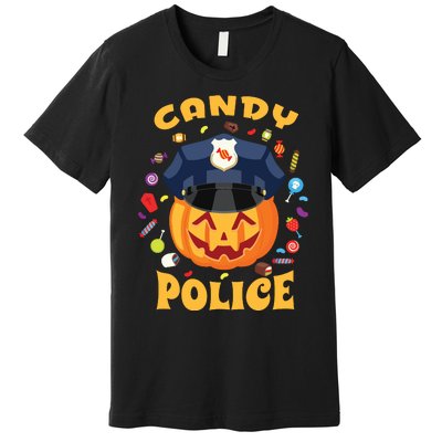 Candy Police Halloween Party Costume Security Funny Premium T-Shirt