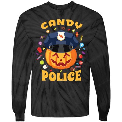 Candy Police Halloween Party Costume Security Funny Tie-Dye Long Sleeve Shirt