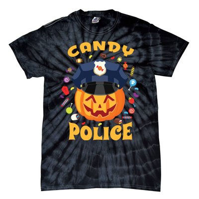 Candy Police Halloween Party Costume Security Funny Tie-Dye T-Shirt