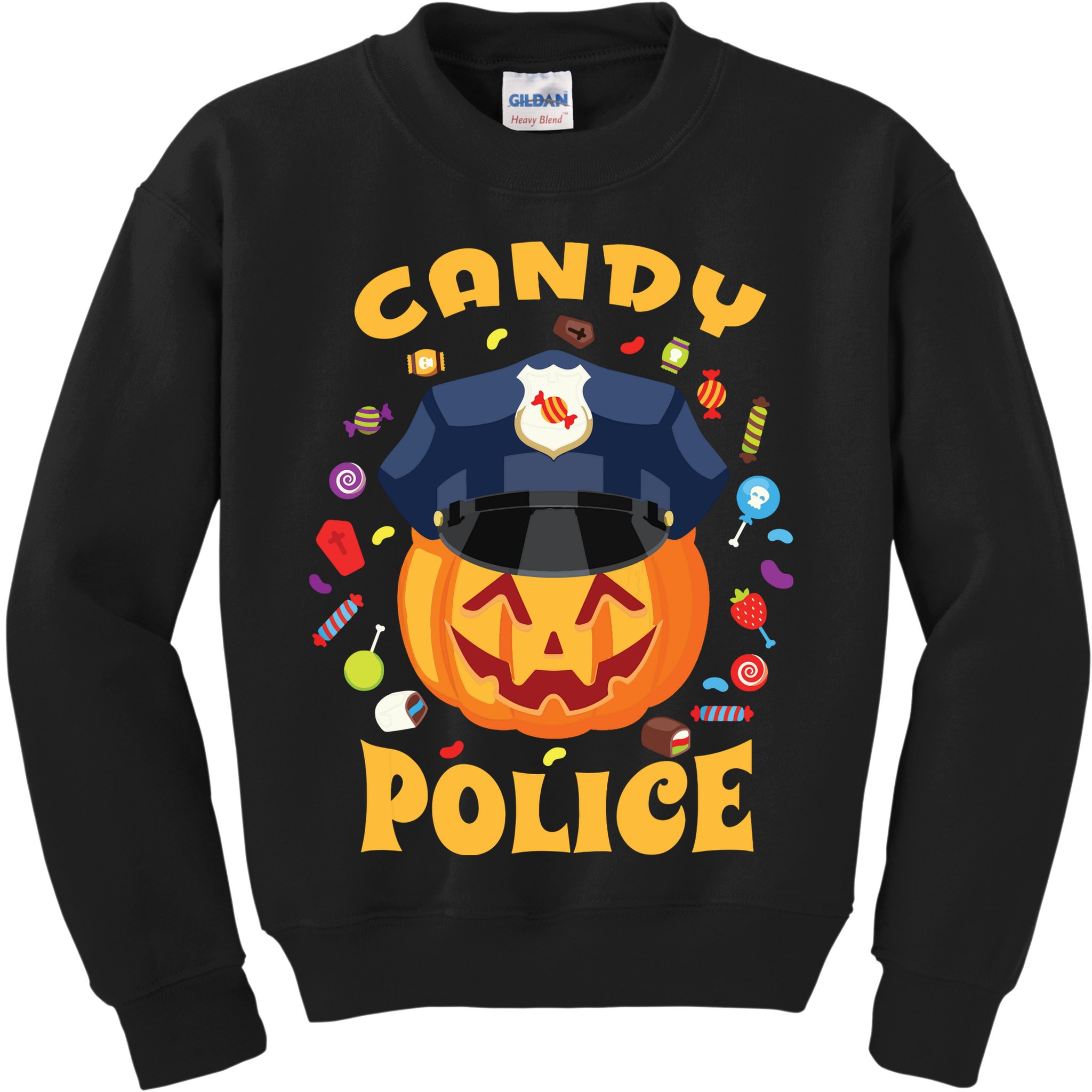 Candy Police Halloween Party Costume Security Funny Kids Sweatshirt