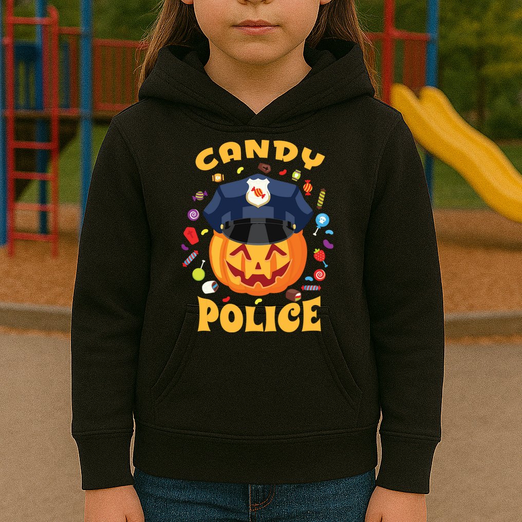 Candy Police Halloween Party Costume Security Funny Kids Hoodie