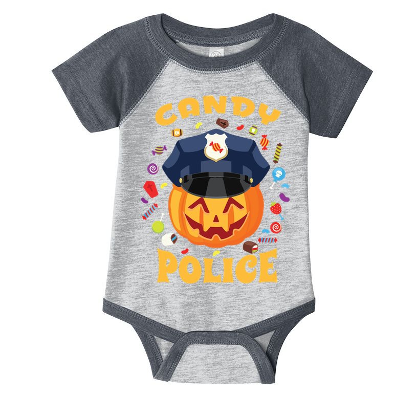 Candy Police Halloween Party Costume Security Funny Infant Baby Jersey Bodysuit