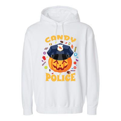 Candy Police Halloween Party Costume Security Funny Garment-Dyed Fleece Hoodie