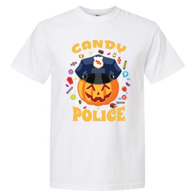 Candy Police Halloween Party Costume Security Funny Garment-Dyed Heavyweight T-Shirt