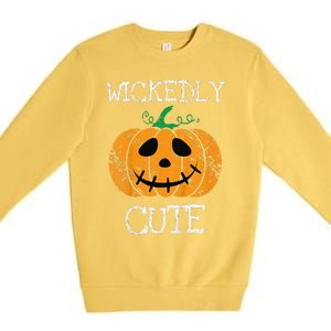 Cute Pumpkin Halloween Funny Quote Littles Premium Crewneck Sweatshirt