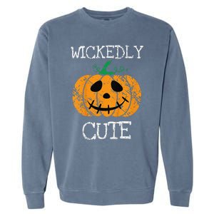 Cute Pumpkin Halloween Funny Quote Littles Garment-Dyed Sweatshirt