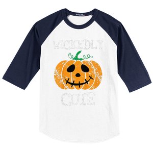 Cute Pumpkin Halloween Funny Quote Littles Baseball Sleeve Shirt