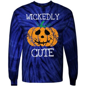 Cute Pumpkin Halloween Funny Quote Littles Tie-Dye Long Sleeve Shirt