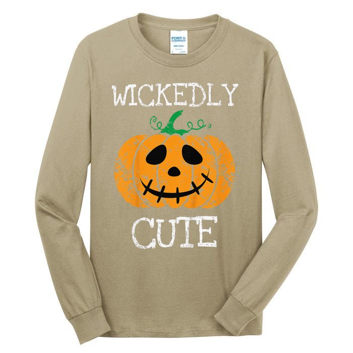 Cute Pumpkin Halloween Funny Quote Littles Tall Long Sleeve T-Shirt