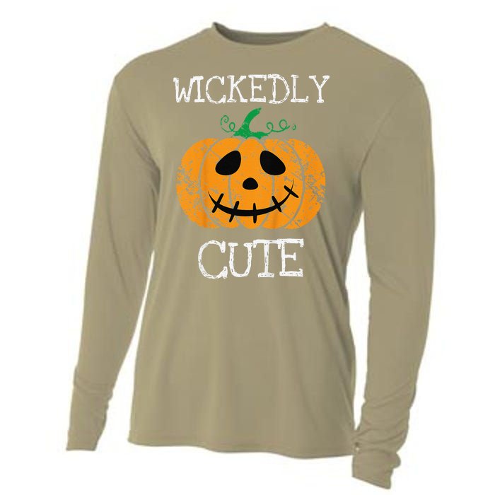 Cute Pumpkin Halloween Funny Quote Littles Cooling Performance Long Sleeve Crew