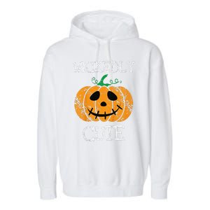 Cute Pumpkin Halloween Funny Quote Littles Garment-Dyed Fleece Hoodie