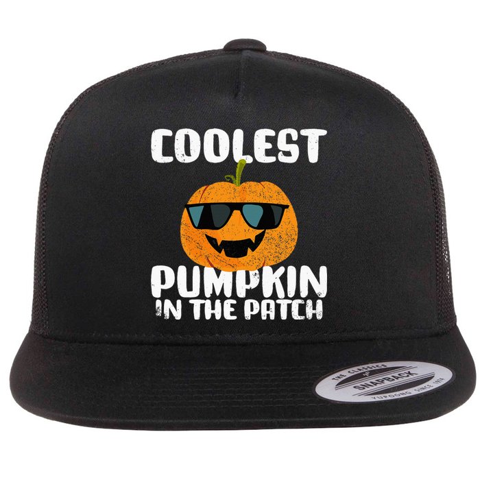 Coolest Pumpkin In The Patch Halloween Girls Kids Flat Bill Trucker Hat